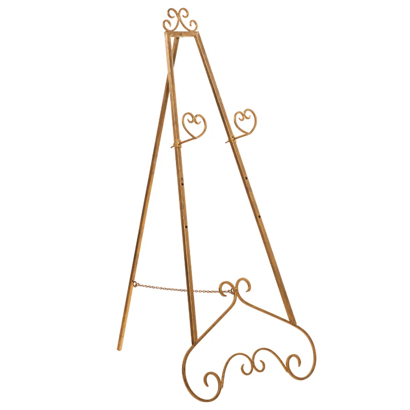 Gold Easel rental for a Miami wedding event, supporting a welcome sign, seating chart, or ceremony display by Be Extra Miami.