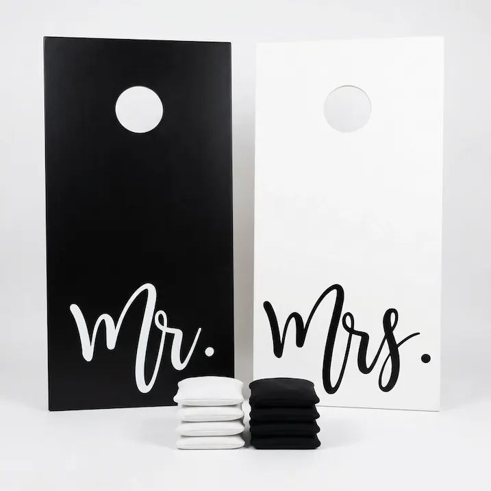 The Vow Cornhole wedding game rental collection in Miami